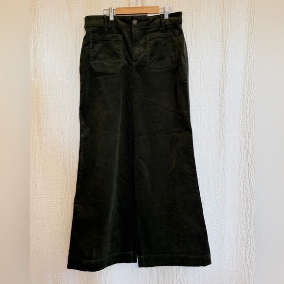 LOFT Pants - LOFT Wide Leg Corduroy Pants Dark Green Size 6 NWT